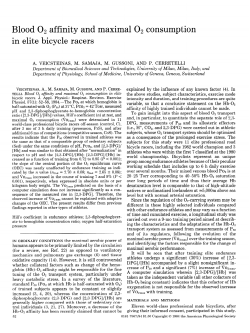 Blood O2 affinity and maximal 02 consumption in elite bicycle racers
