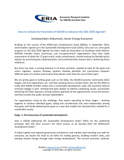 How to Unlock the Potentials of ASEAN to Advance the SDG 2030