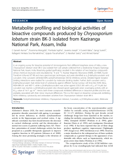 Metabolite profiling and biological activities of bioactive compounds