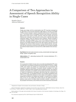 A Comparison of Two Approaches to Assessment of Speech