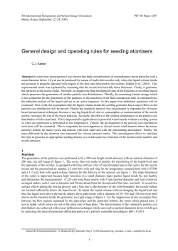 General design and operating rules for seeding atomisers. 5th