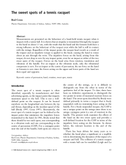 The sweet spots of a tennis racquet