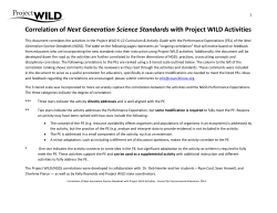 Correlation of Next Generation Science Standards