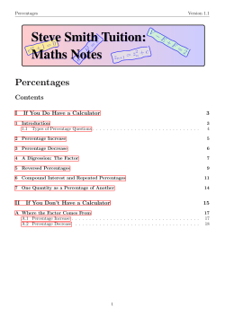 Percentages - Chelsea`s Roost : Home of Steve Smith Tuition