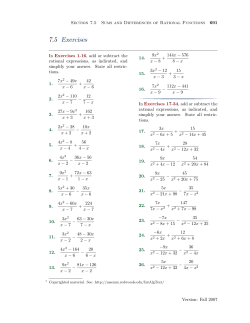 Exercises with Solutions