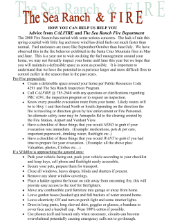 Advice from CALFIRE and The Sea Ranch Fire Department