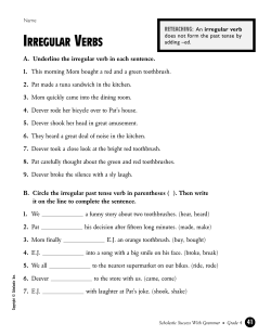 irregular verbs - Forest Grove Fourth Grade Wiki