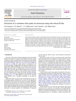 Extraction of b-carotenes from palm oil mesocarp - CLEAR