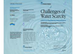 challenges of water scarcity: a business case for financial