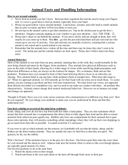 Animal Facts and Handling Information