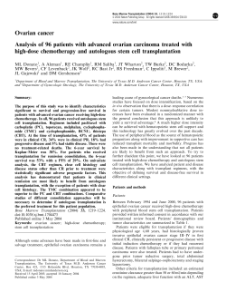 Ovarian cancer Analysis of 96 patients with advanced