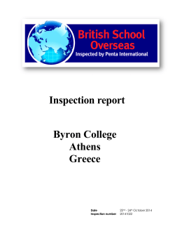 Inspection report Byron College Athens Greece