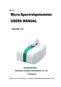 Micro-Spectrohpotometer USERS MANUAL