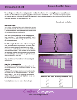 Instruction Sheet - Crafter`s Companion