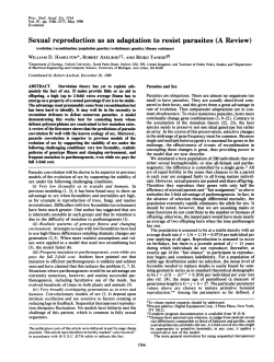 Sexual reproduction as an adaptation to resist parasites (A Review)