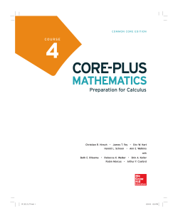 Preparation for Calculus