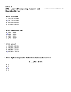 Cadwell-Comparing Numbers and Rounding Review