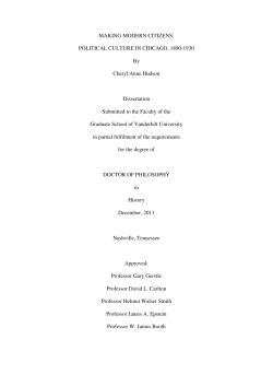 MAKING MODERN CITIZENS: POLITICAL CULTURE IN CHICAGO