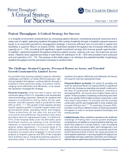 Patient Throughput: A Critical Strategy for Success