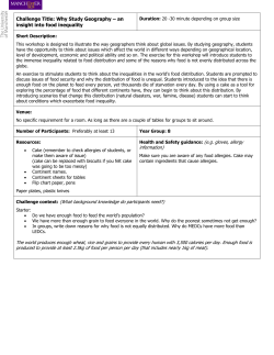 Challenge Title: Why Study Geography – an insight into food inequality