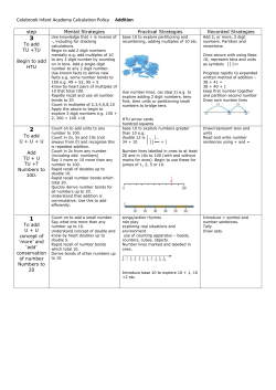 Maths Calculation Policy
