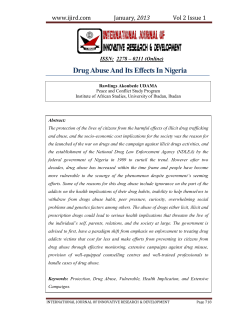 Drug Abuse And Its Effects In Nigeria