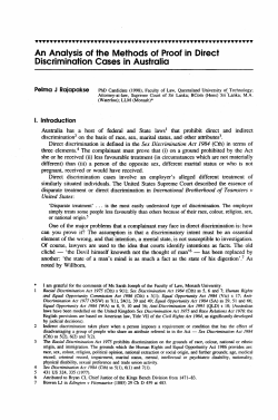 An Analysis of the Methods of Proof in Direct Discrimination