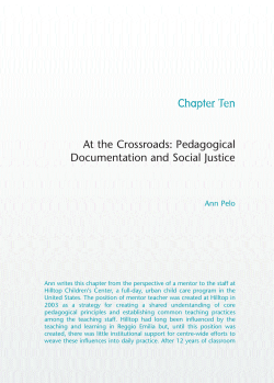 At the crossroads: Pedagogical documentation and social justice.