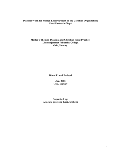 Diaconal Work for Women Empowerment by the Christian