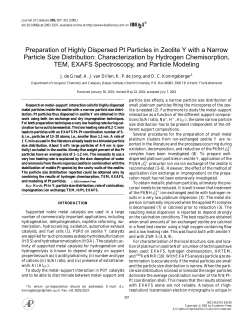 Preparation of Highly Dispersed Pt Particles in Zeolite Y with a