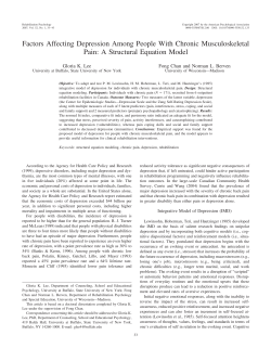 Factors Affecting Depression Among People With Chronic