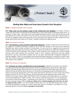 Myths and Facts about Canada`s Seal Slaughter