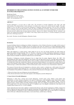 diversion in the juvenile justice system as an effort