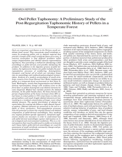 Owl Pellet Taphonomy: A Preliminary Study of the Post