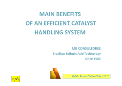MAIN BENEFITS OF AN EFFICIENT CATALYST HANDLING SYSTEM