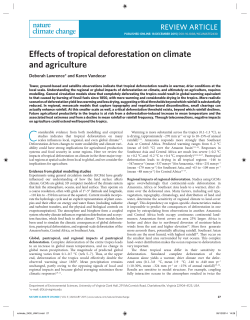 Effects of tropical deforestation on climate and