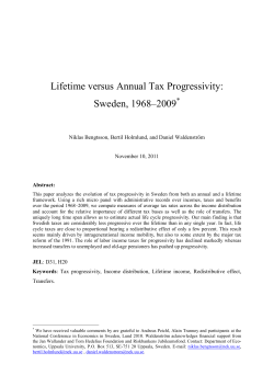 Lifetime versus Annual Tax Progressivity: Sweden, 1968&ndash;2009