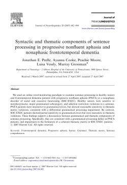 Syntactic and thematic components of sentence