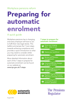 Preparing for automatic enrolment