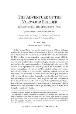 The Adventure of the Norwood Builder: Excerpts