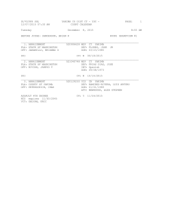 PAGE: 1 12/07/2015 07:30 AM COURT CALENDAR Tuesday