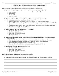 Short Quiz / Exit Slip