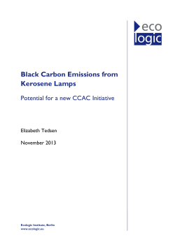 Study: Black Carbon Emissions from Kerosene Lamps