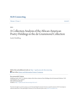 A Collection Analysis of the African-American Poetry Holdings in the