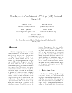 Development of an Internet of Things (IoT) Enabled Household