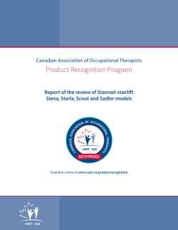 Product Recognition Report - Canadian Association of Occupational