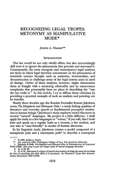 RECOGNIZING LEGAL TROPES: METONYMY AS MANIPULATIVE