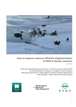 How to improve resource effective implementation of WFD in Nordic