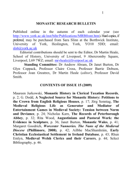 monastic research bulletin