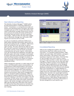Statistics Analysis Manager (SAM)